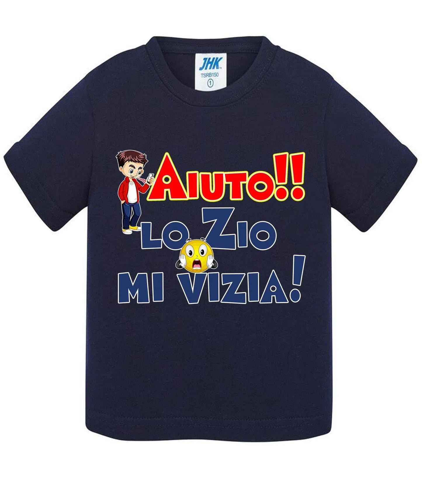 Aiuto la Zia o lo Zio mi Vizia - T-shirt per Bambino/a Mod. Baby & Kid Da 0 a 8 anni - STREET STYLE