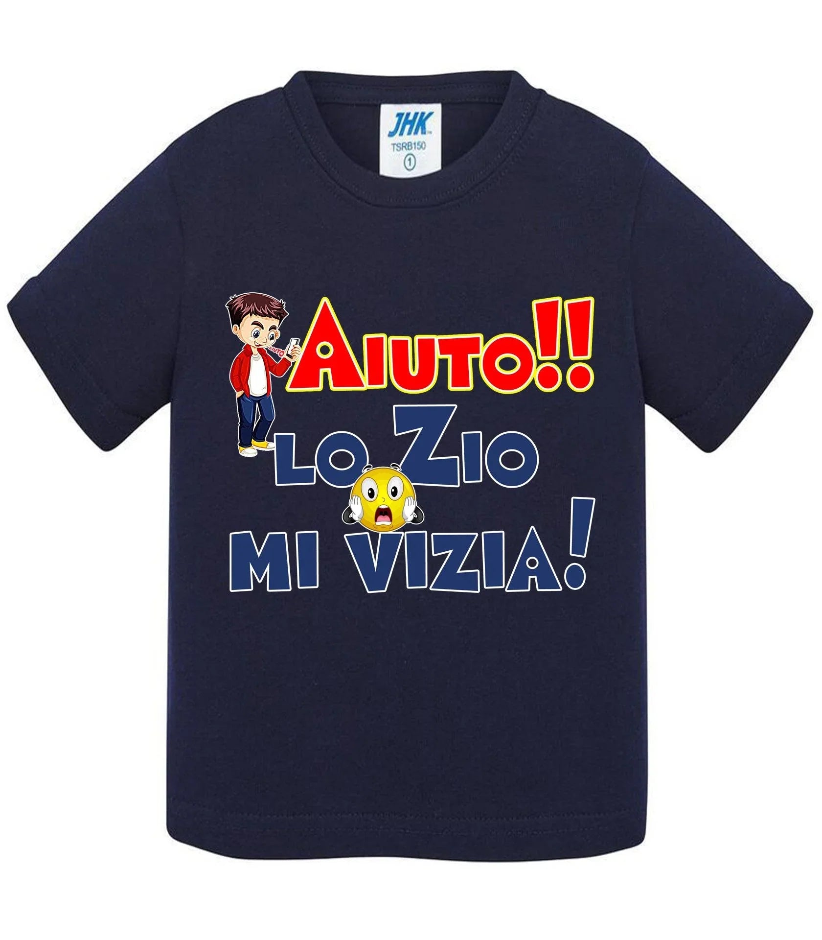 Aiuto la Zia o lo Zio mi Vizia - T-shirt per Bambino/a Mod. Baby & Kid Da 0 a 8 anni - STREET STYLE