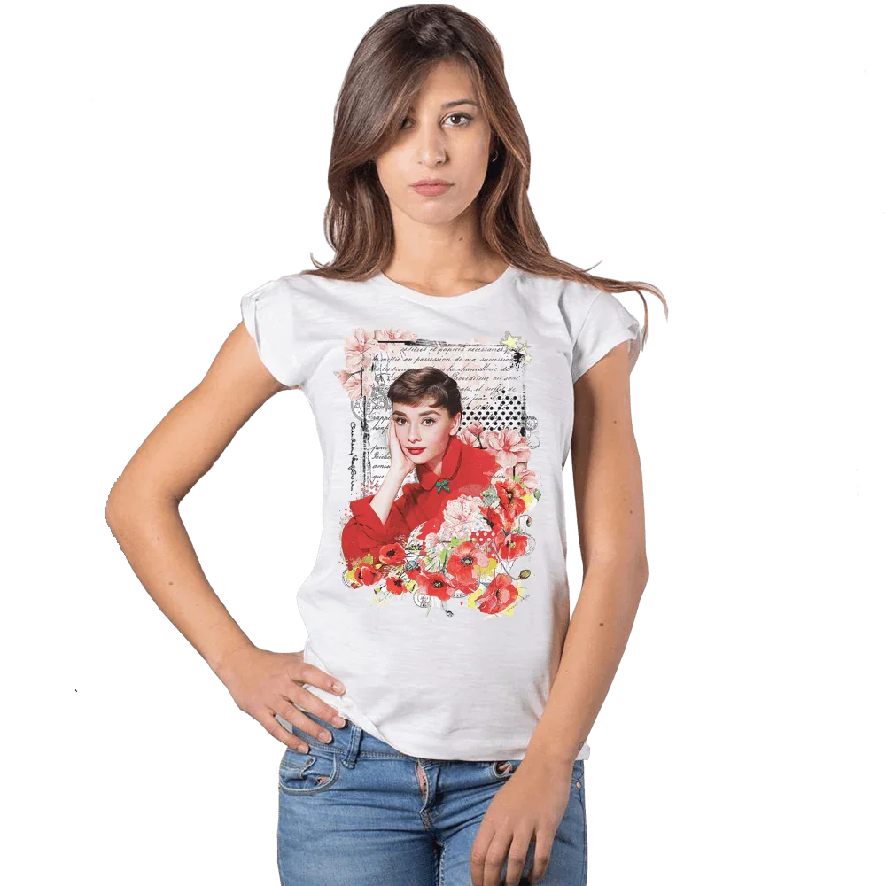 T-shirt Audrey Floral 100% Cotone Bio - STREET STYLE - STREET STYLE
