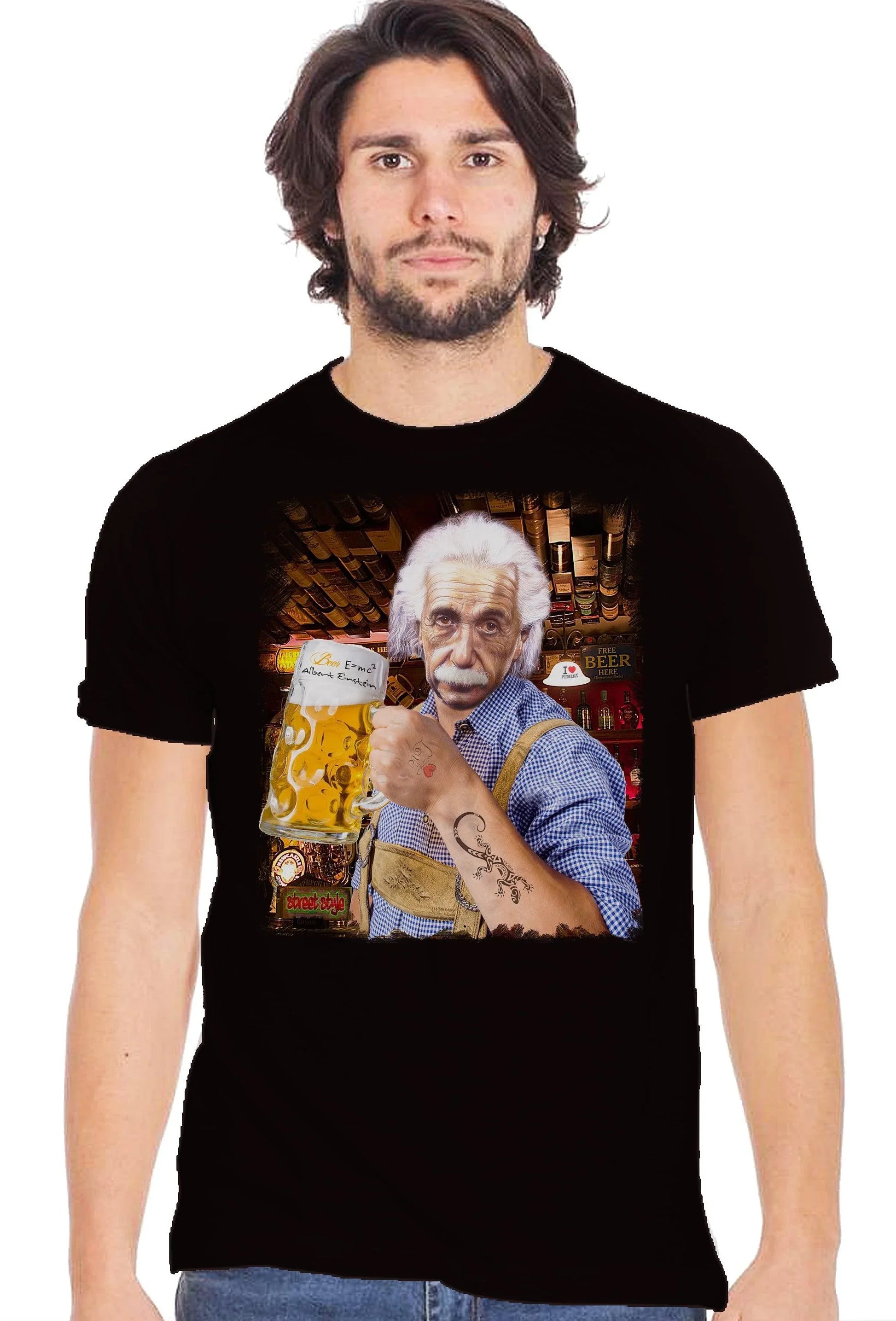 Einstein che Beve Birra - T-Shirt Uomo STREET STYLE - STREET STYLE