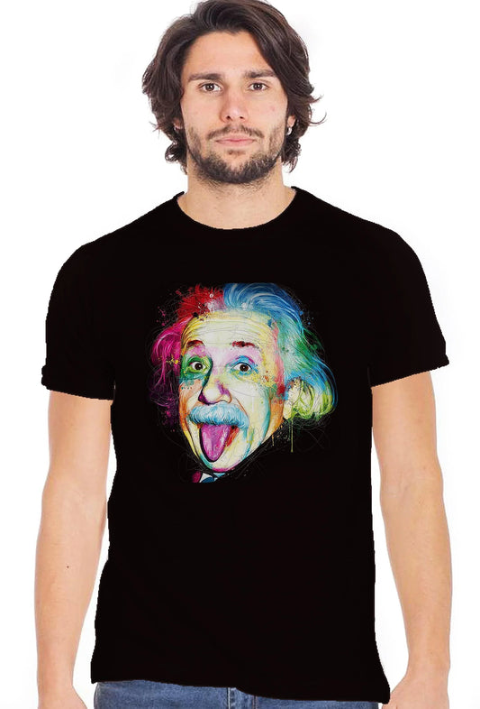 T-shirt Uomo Einstein Stilizzato - Cotone Slub - STREET STYLE