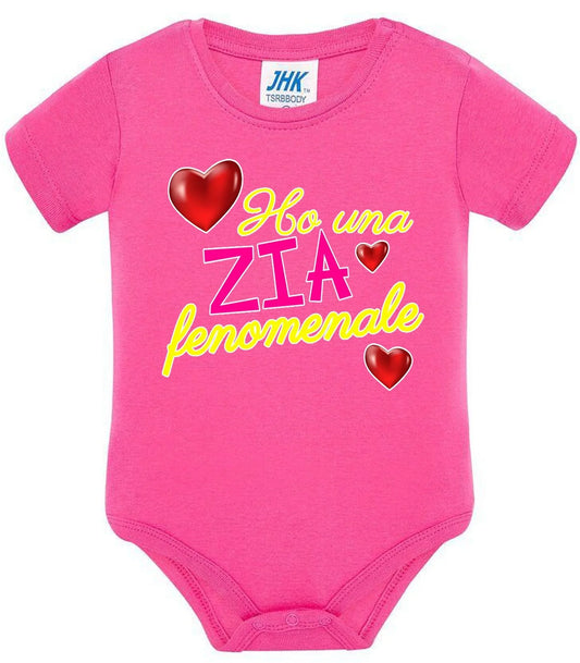 Ho una Zia o Zio Fenomenale Body da bambino/a a maniche corte 100% cotone JHK - STREET STYLE