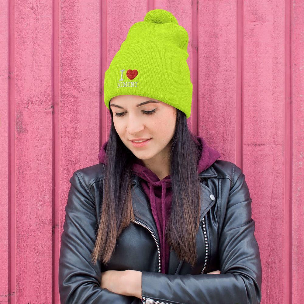 I LOVE RIMINI Pom-Pom Beanie - STREET STYLE