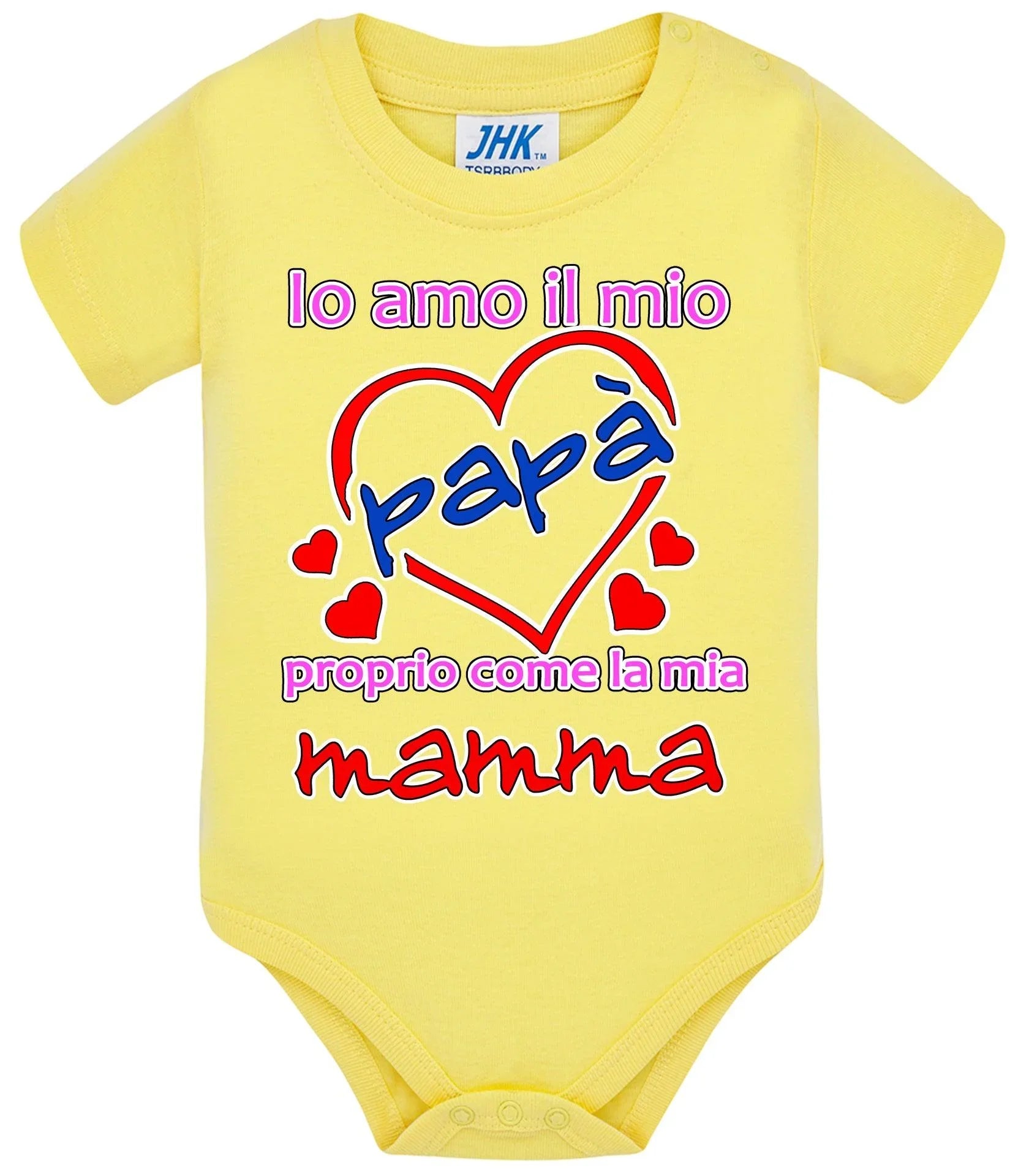 Io Amo il mio Papà proprio come la mia Mamma Body da bambino/a a maniche corte 100% cotone JHK - STREET STYLE