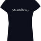 T-shirt donna nera streetwear cotone con scritta Ma anche no, stile urban Rimini
