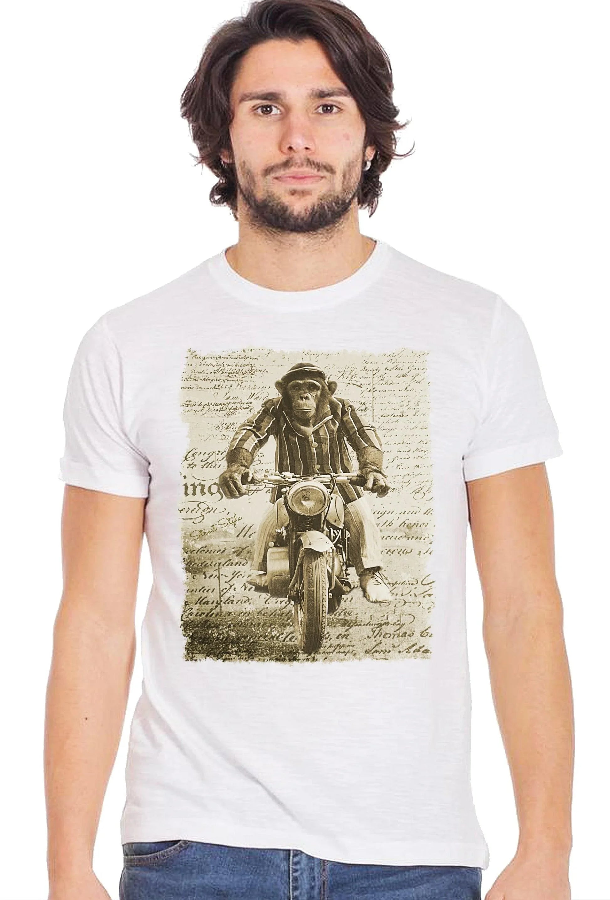 Monkey Dream Moto - T-shirt Uomo Urban 100% Cotone - STREET STYLE