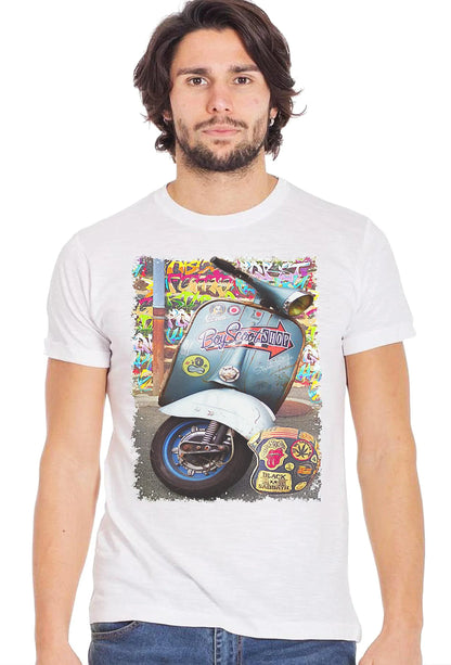 T-Shirt Vespa Boy Scoot Urban Uomo 100% Cotone - STREET STYLE