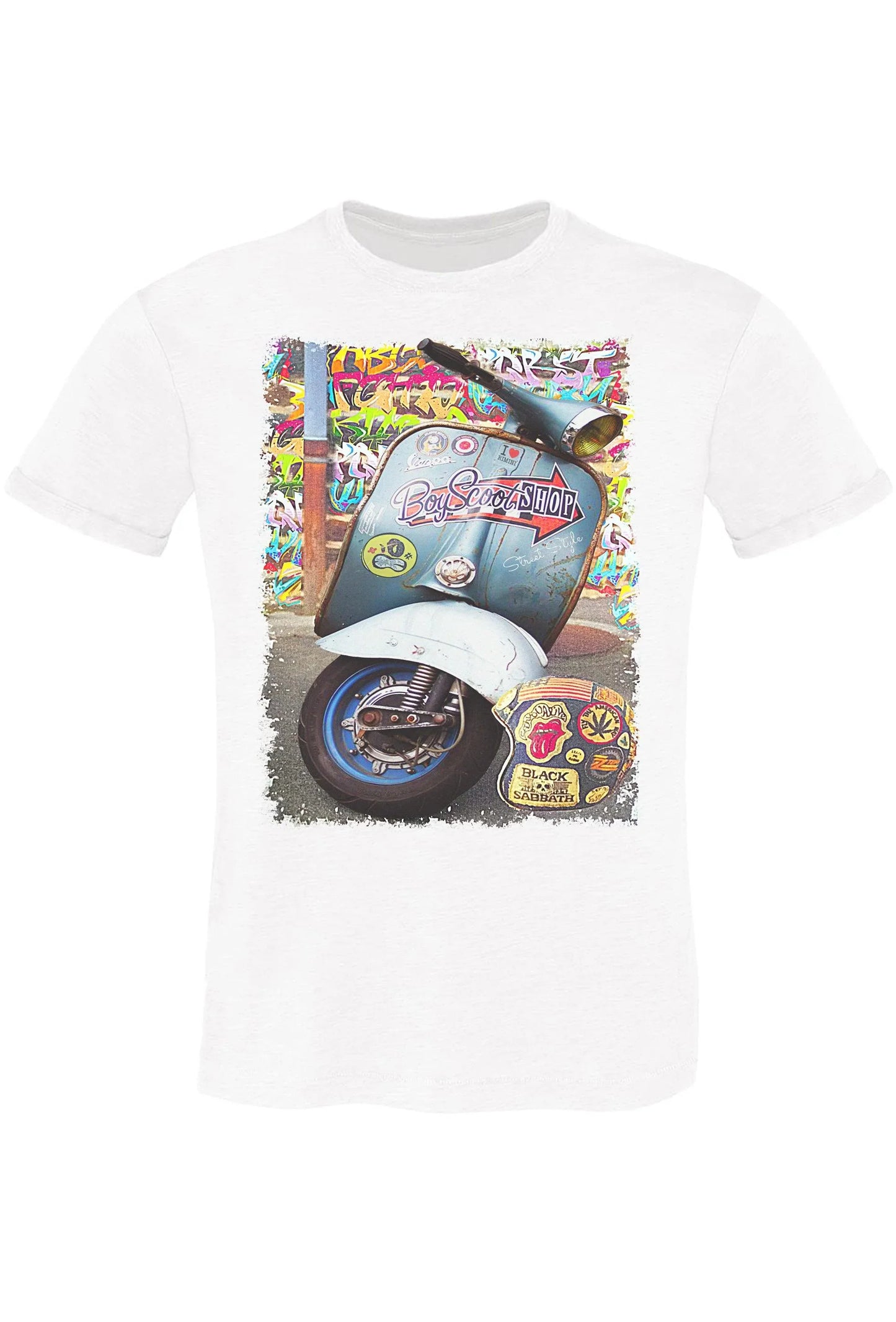 T-Shirt Vespa Boy Scoot Urban Uomo 100% Cotone - STREET STYLE