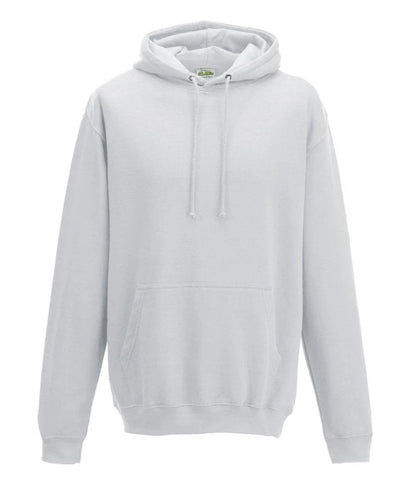 Felpa unisex bianca in cotone, stile streetwear con cappuccio e tasca frontale