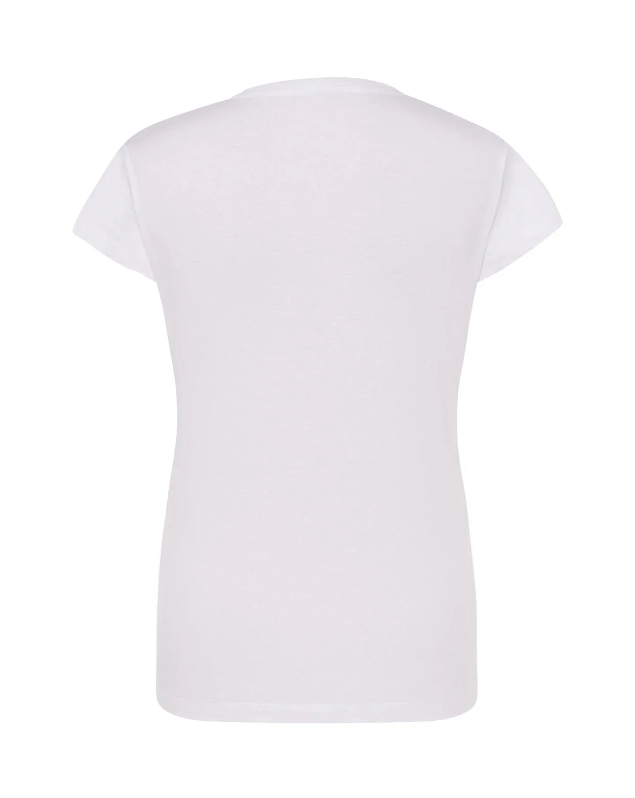T-shirt donna bianca in cotone pettinato, taglio streetwear, vista posteriore
