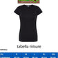 T-shirt donna nera 100% cotone streetwear, tabella misure e logo Street Style Rimini.