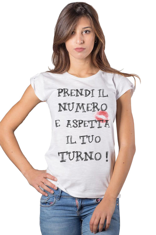 T-shirt Donna Slub Cotone Bio 'Prendi il Numero' - STREET STYLE