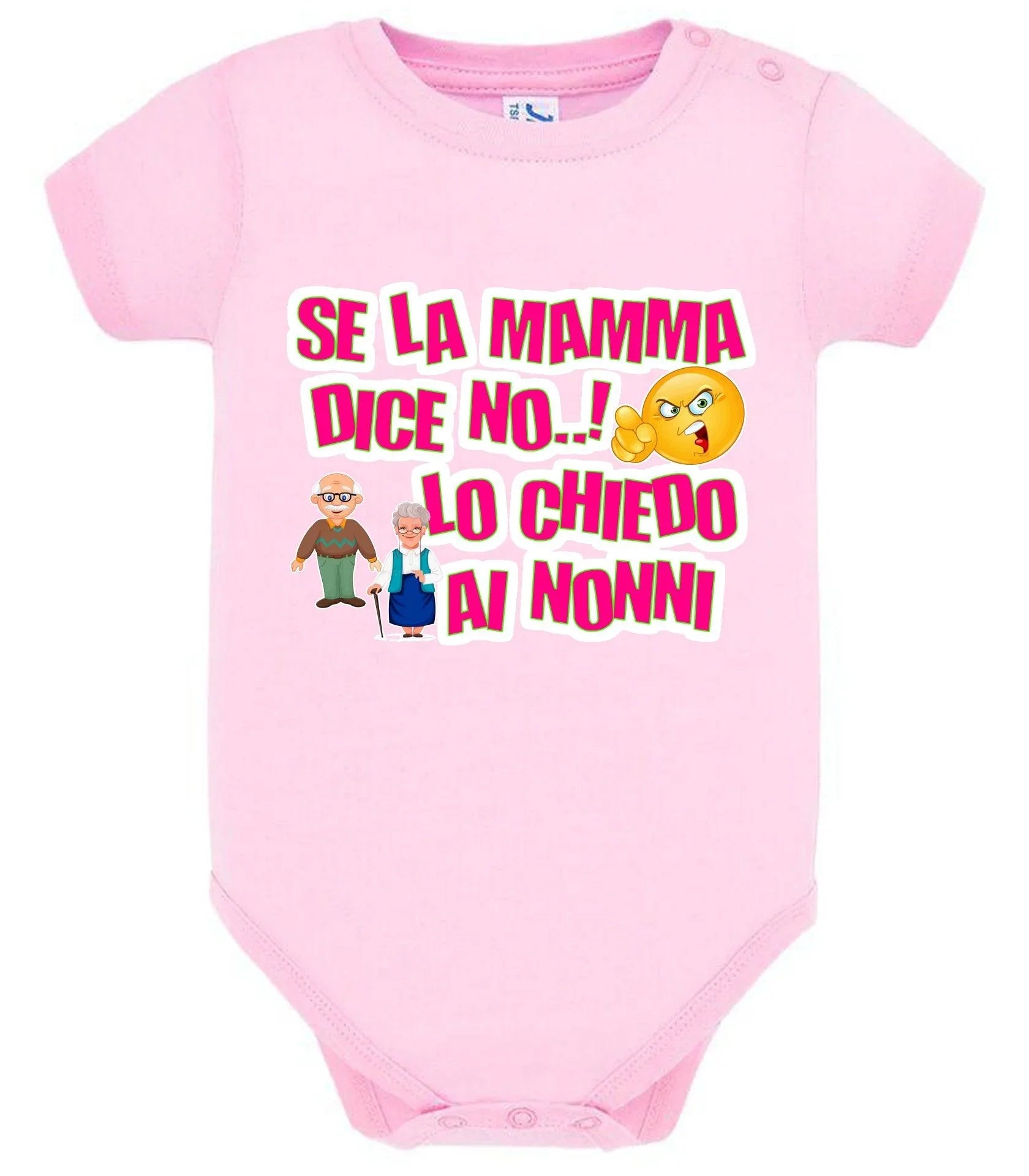 Se la Mamma dice No lo Chiedo ai Nonni Body da bambino/a a maniche corte 100% cotone JHK - STREET STYLE