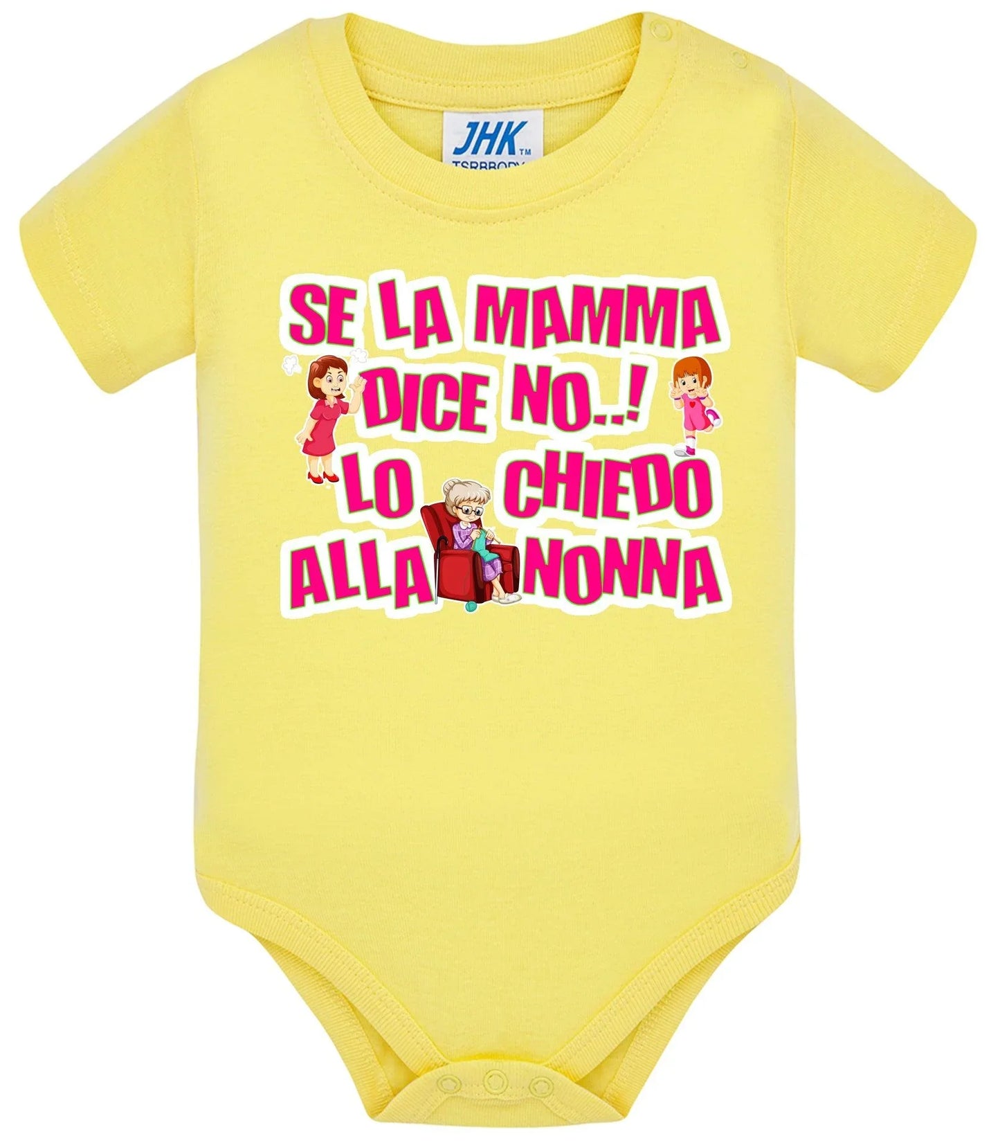 Se la Mamma dice No lo Chiedo alla Nonna Body da bambino/a a maniche corte 100% cotone JHK - STREET STYLE