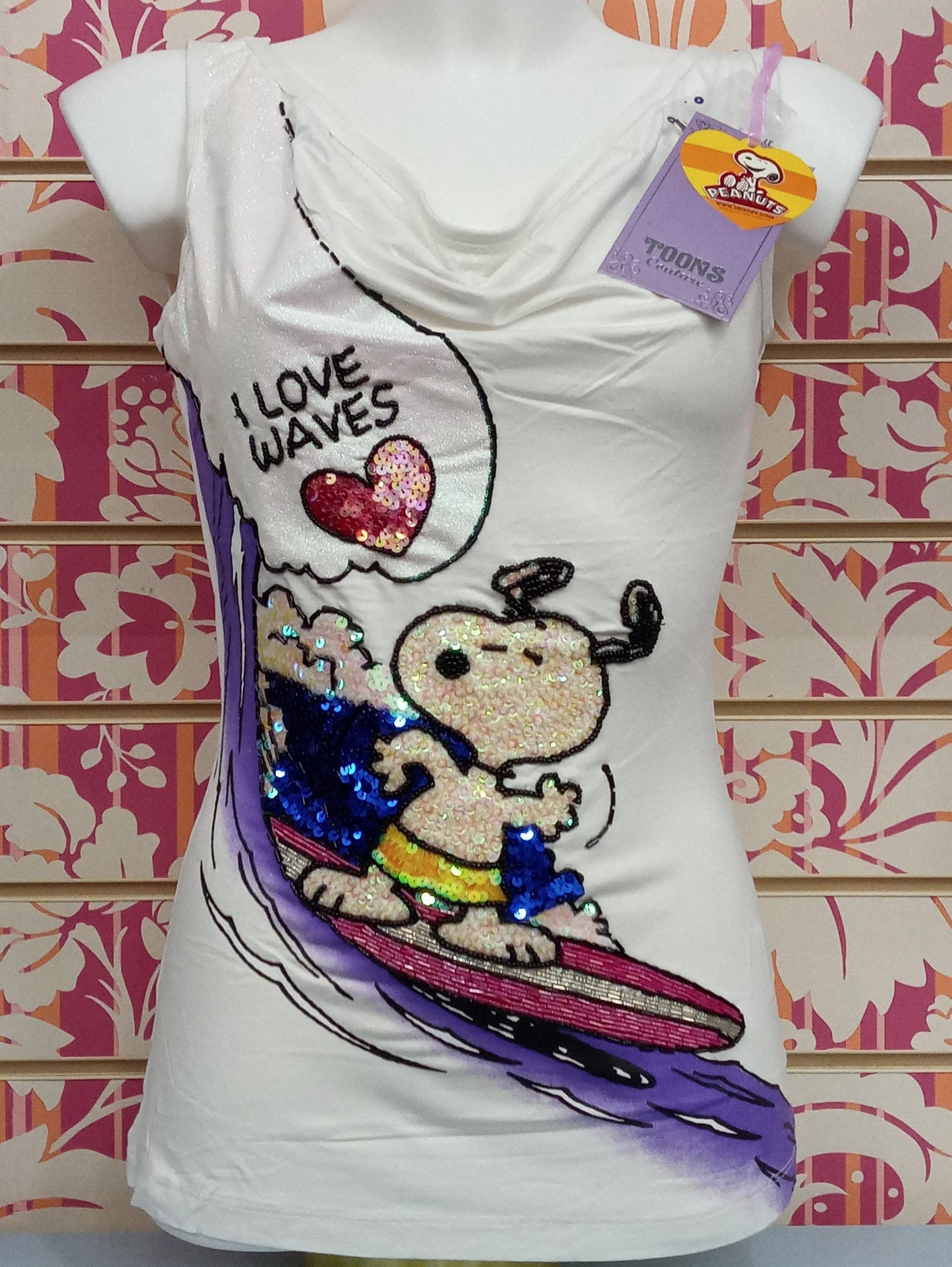 TS582TSW SNOOPY PAILETTES - TOONS T-SHIRT DONNA - STREET STYLE