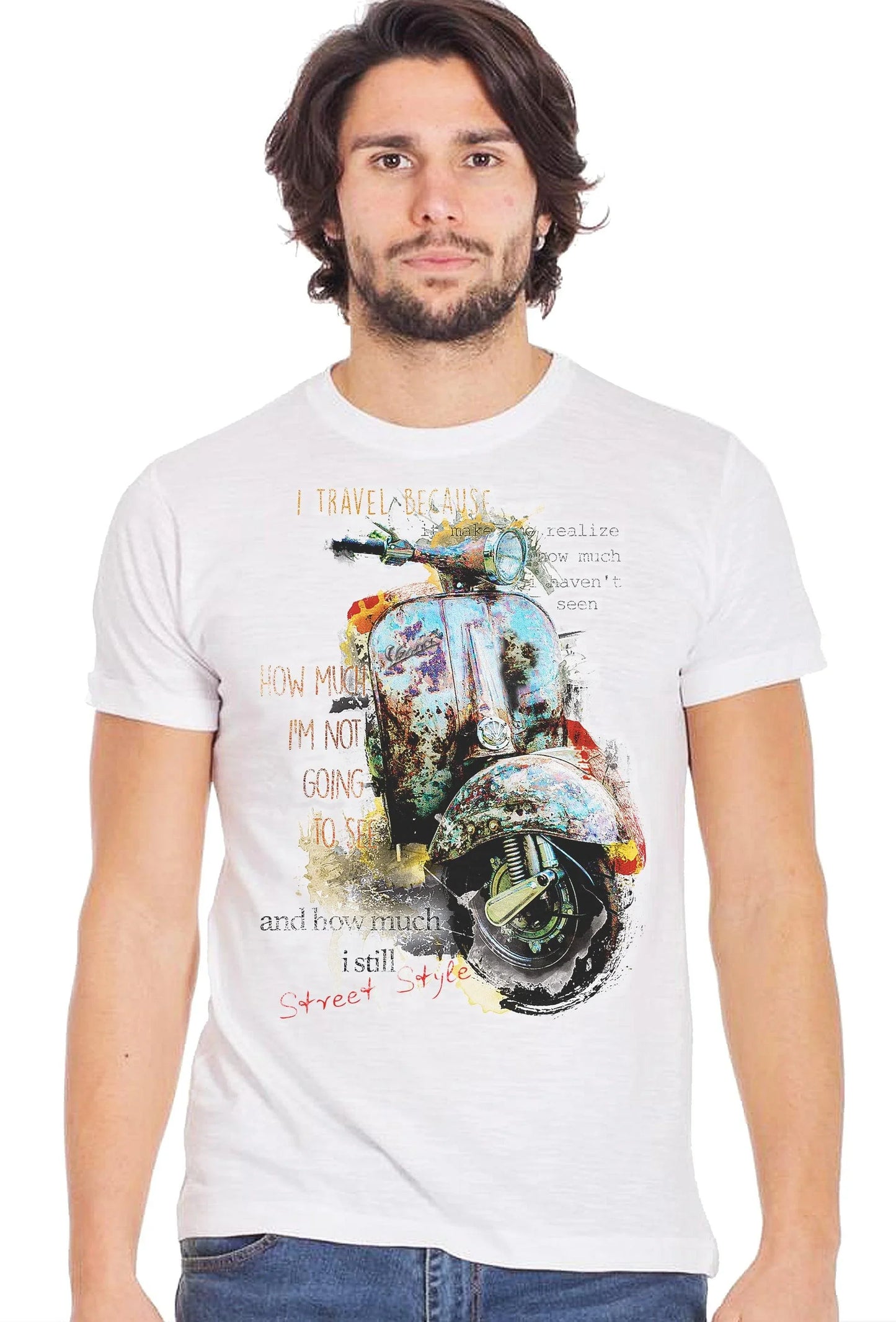 Vespa Vintage T-shirt Uomo - 100% Cotone - STREET STYLE