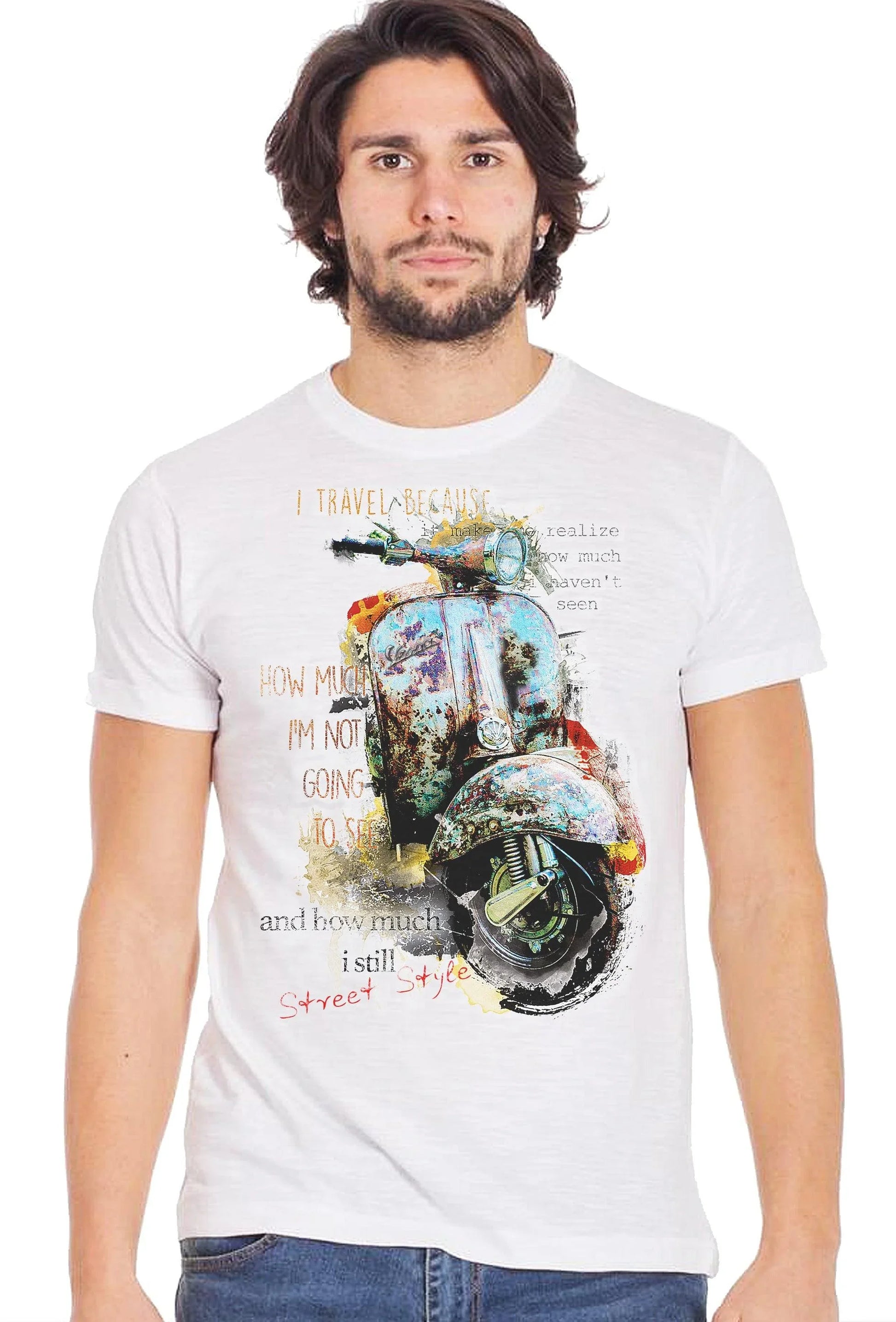 Vespa Vintage T-shirt Uomo - 100% Cotone - STREET STYLE