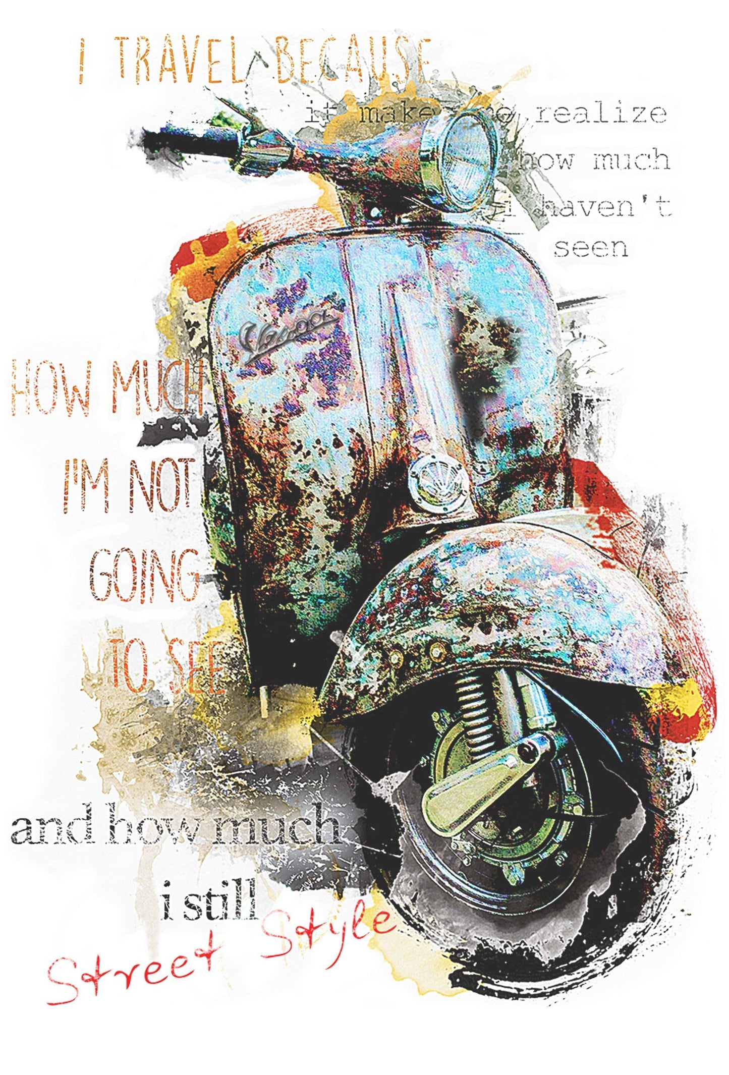 Vespa Vintage T-shirt Uomo - 100% Cotone - STREET STYLE