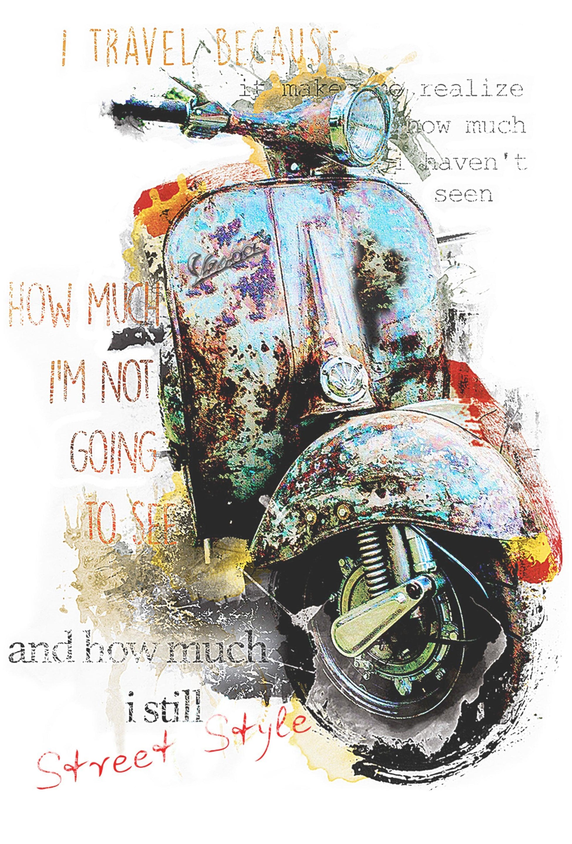 Vespa Vintage T-shirt Uomo - 100% Cotone - STREET STYLE