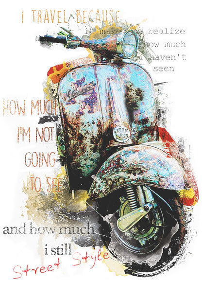 Vespa Vintage T-shirt Uomo - 100% Cotone - STREET STYLE