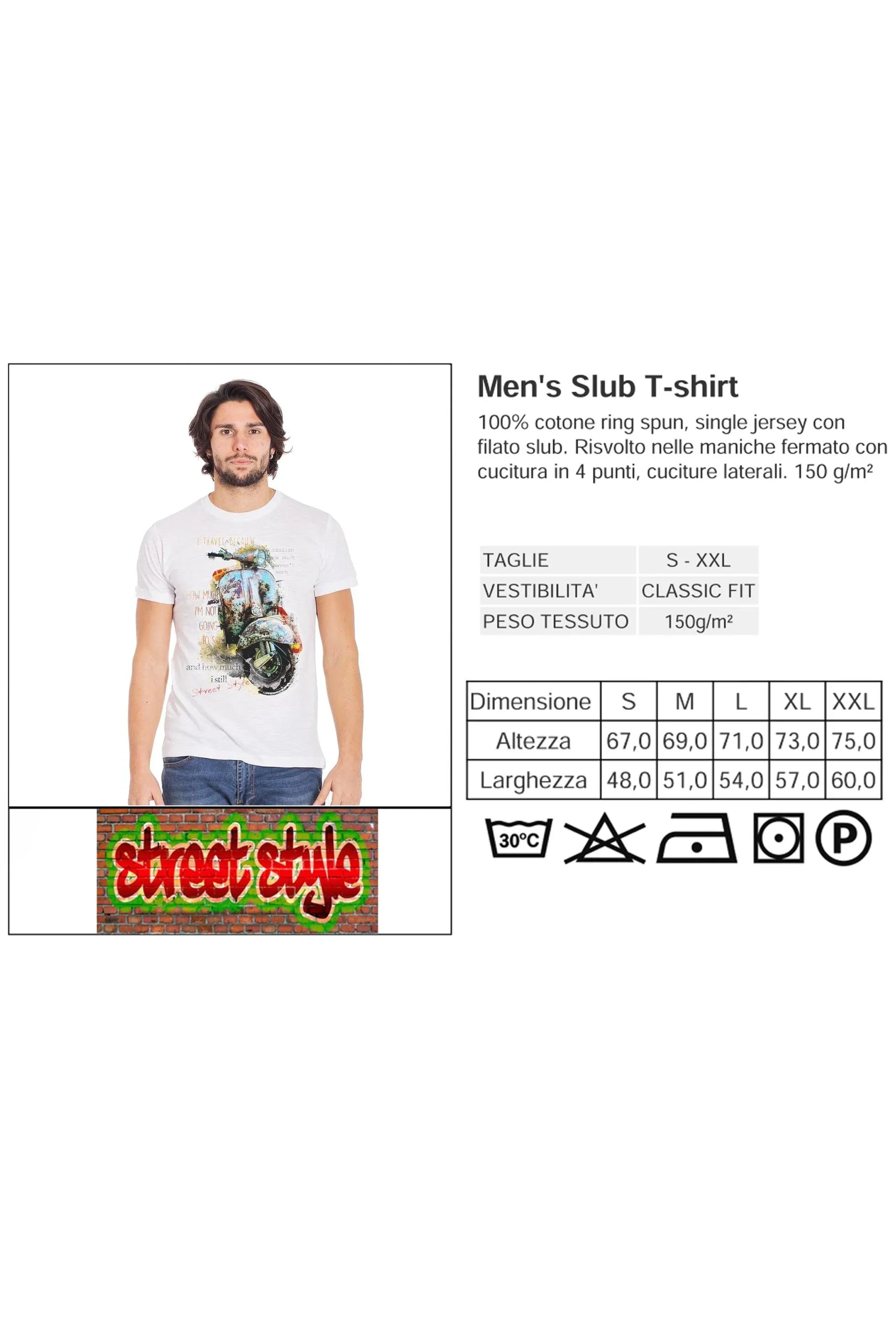 Vespa Vintage T-shirt Uomo - 100% Cotone - STREET STYLE